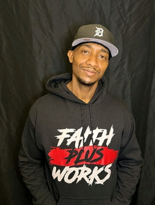 Faith PLUS Works Hoodie (Red Edition)